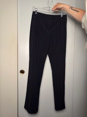 Source Unknown Black Pinstripe Straight Leg Pants